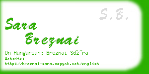 sara breznai business card